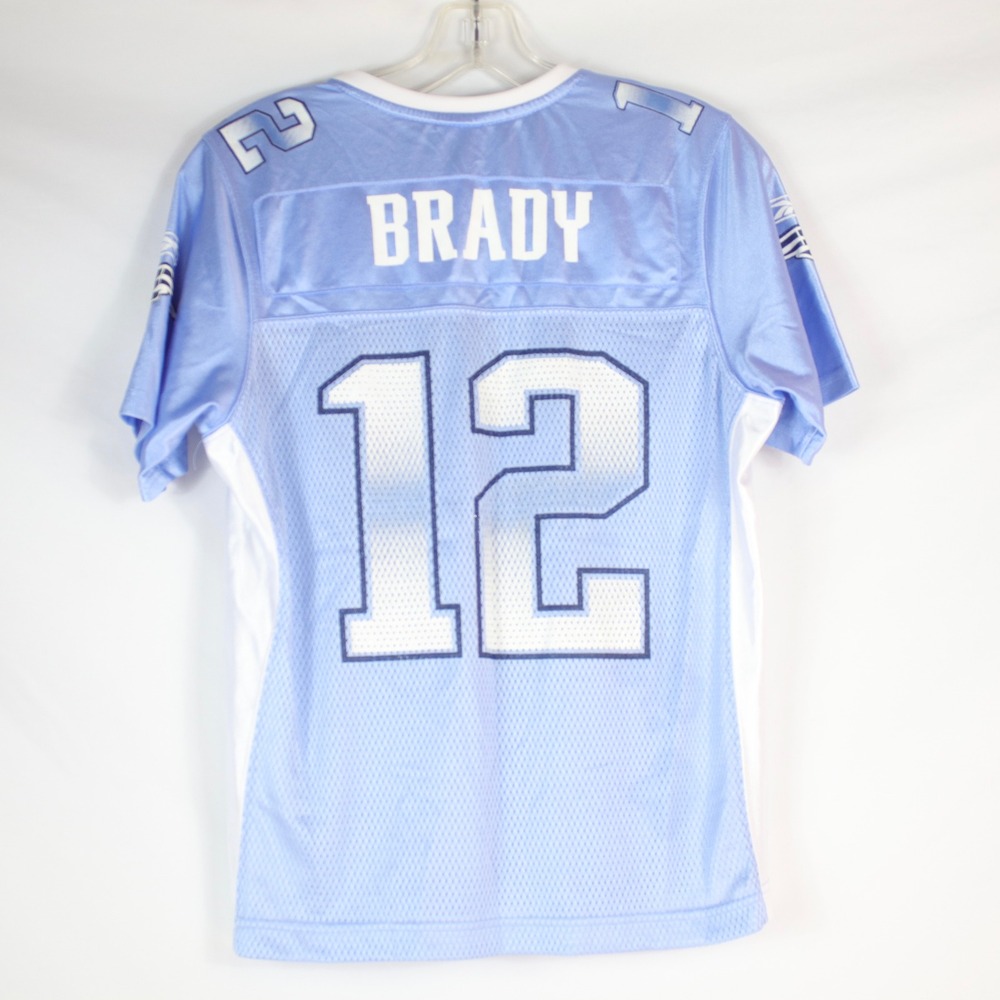 Reebok Light Blue NFL New England Patriots Tom Brady #12 Jersey Women's Size M - Picture 2 of 4